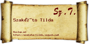 Szakáts Tilda névjegykártya